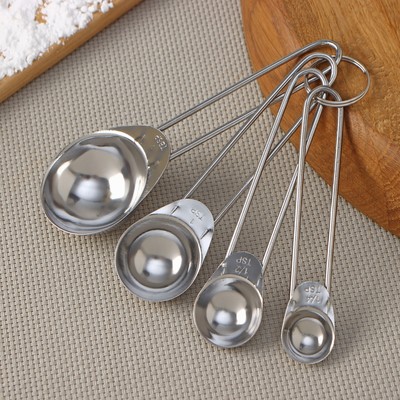 Набор мерных ложек Доляна «Металлик», 4 шт.: 1.25/2.5/5/15 мл, серебристый