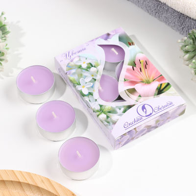 Набор свечей ароматических чайных «Цветы», 3.8×1.6 см, 3.5 ч, 12 г, 6 шт.