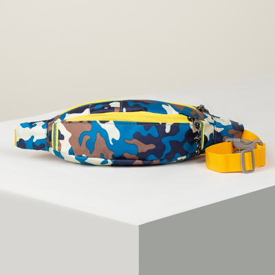 Сумка поясная, отдел на молнии, дышащая спинка, цвет синий