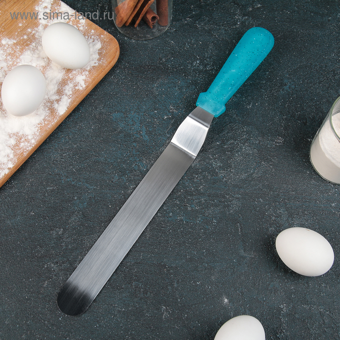 Кондитерская лопатка - палетка изогнутая «Космос», 36 см, рабочая часть 25 см, бирюзовая - Фото 1
