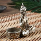 Нэцке полистоун под серебро подсвечник "Будда - медитация" МИКС 10,5х5,3х11 см - Фото 2