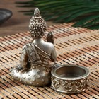 Нэцке полистоун под серебро подсвечник "Будда - медитация" МИКС 10,5х5,3х11 см - Фото 3