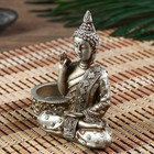 Нэцке полистоун под серебро подсвечник "Будда - медитация" МИКС 10,5х5,3х11 см - Фото 4