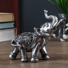 Сувенир полистоун "Серебристый слон в попоне с рубинами" 13х7,5х15,5 см - фото 318287260