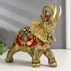 Сувенир полистоун "Слон в красной попоне с золотыми узорами и зеркалами" 18,5х8х23 см - Фото 2