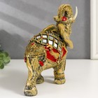 Сувенир полистоун "Слон в красной попоне с золотыми узорами и зеркалами" 18,5х8х23 см - Фото 3