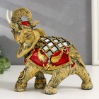 Сувенир полистоун "Слон в красной попоне с золотыми узорами и зеркалами" 18,5х8х23 см - Фото 4