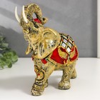 Сувенир полистоун "Слон в красной попоне с золотыми узорами и зеркалами" 18,5х8х23 см - Фото 5