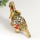 Фигурка полистоун «Слон в красной попоне с золотыми узорами и зеркалами», 18.5×8×23 см - фото 21028913