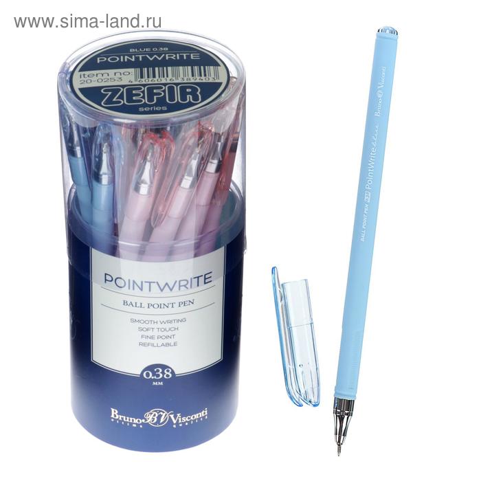 Ручка шариковая PointWrite Zefir, узел 0.38 мм, синие чернила, матовый корпус Silk Touch, МИКС - Фото 1