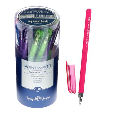Ручка шариковая PointWrite Special, узел 0.38 мм, синие чернила, матовый корпус Silk Touch, МИКС