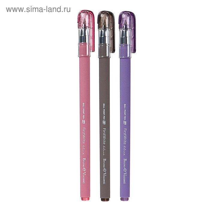 Ручка шариковая BrunoVisconti. FirstWrite. Rio, синий стержень, узел 0.5 мм, матовый корпус, МИКС - Фото 1