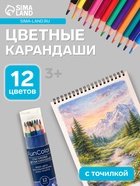Карандаши цветные 12 цветов Funcolor пластиковые, в картонной тубе, МИКС - Фото 1