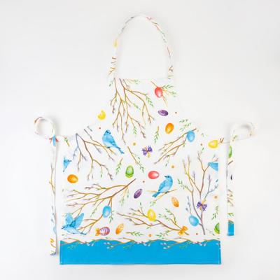 Фартук кухонный «Доляна» Happy Easter, 60×70 см, белый/голубой