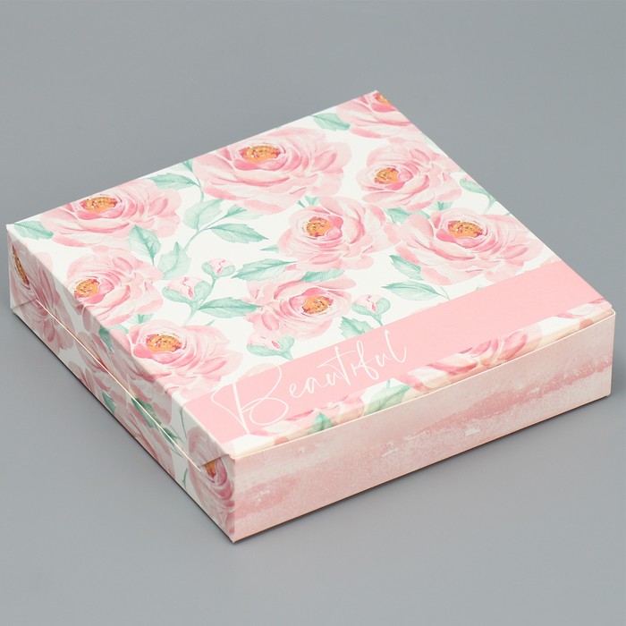 Коробка кондитерская, упаковка, «Нежность», 14 х 14 х 3,5 см