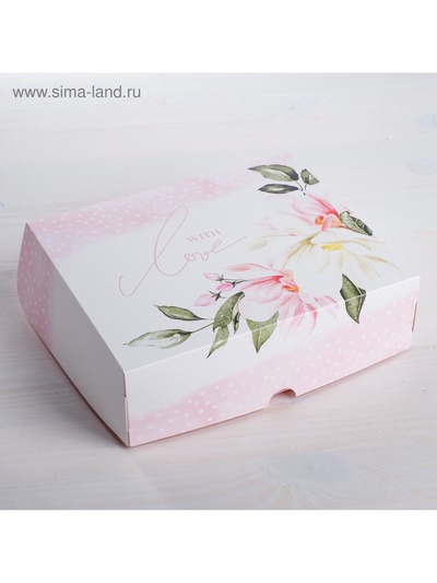 Кондитерская упаковка, коробка «С любовью» 17×20×6 см