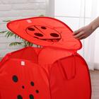 Корзина для игрушек «Божья коровка» с ручками и крышкой - Фото 3