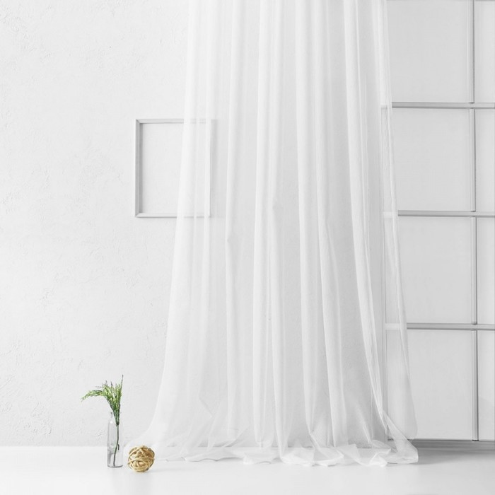 Портьера «Лайнс», размер 500 х 270 см, цвет белый
