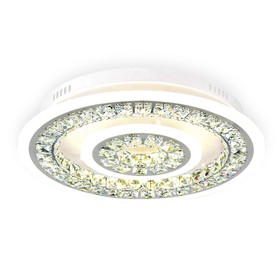 Люстра Ambrella light Ice FA153, 82Вт LED, 5740лм, 3000-6400К, цвет белый, с ПДУ