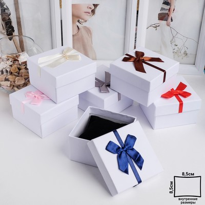 Коробочка подарочная под браслет/часы «Бантик» минимализм, 9×9, МИКС
