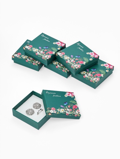 Коробочка подарочная под набор «Цветочная», 9×9 см, (полезная часть 8.5×8.5 см), зелёная, разноцветная