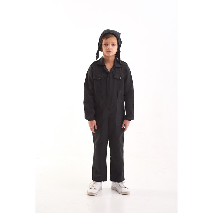 Карнавальный костюм «Танкист», комбинезон, ремень, шлем, 5-7 лет, рост 122-134 см - Фото 1