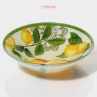 Тарелки Доляна «Дольче», 19 предметов: 6 десертных тарелок, 6 обеденных тарелок, 6 мисок, салатник, стекло, зелёные, жёлтые - Фото 2