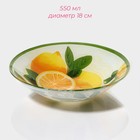 Тарелки Доляна «Дольче», 19 предметов: 6 десертных тарелок, 6 обеденных тарелок, 6 мисок, салатник, стекло, зелёные, жёлтые - Фото 4