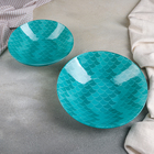 Набор тарелок стеклянных Доляна «Сирена», 19 предметов: 6 десертных тарелок, 6 обеденных тарелок, 6 мисок, салатник - Фото 2