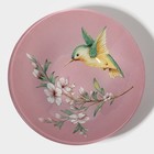 Тарелки Доляна «Колибри», 19 предметов: 6 десертных тарелок, 6 обеденных тарелок, 6 мисок, салатник, стекло, розовые - Фото 2