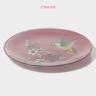 Тарелки Доляна «Колибри», 19 предметов: 6 десертных тарелок, 6 обеденных тарелок, 6 мисок, салатник, стекло, розовые - Фото 8