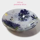 Набор тарелок стеклянных Доляна «Лаванда», 19 предметов: 6 десертных тарелок, 6 обеденных тарелок, 6 мисок, салатник - Фото 6