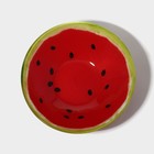 Тарелки Доляна «Сладкий арбуз», 19 предметов: 6 десертных тарелок, 6 обеденных тарелок, 6 мисок, салатник, стекло, красный - Фото 2