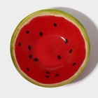 Тарелки Доляна «Сладкий арбуз», 19 предметов: 6 десертных тарелок, 6 обеденных тарелок, 6 мисок, салатник, стекло, красный - Фото 3