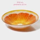 Набор тарелок стеклянных Доляна «Сочный апельсин», 19 предметов: 6 десертных тарелок, 6 обеденных тарелок, 6 мисок, салатник - Фото 9