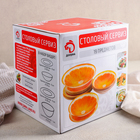 Набор тарелок стеклянных Доляна «Шерхан», 19 предметов: 6 десертных тарелок, 6 обеденных тарелок, 6 мисок, салатник - Фото 5