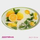 Блюдо стеклянное сервировочное овальное Доляна «Дольче», 24,5×15×2 см - Фото 1