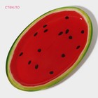 Блюдо сервировочное Доляна «Сладкий арбуз», 24.5×15 см, овальное, стекло, красное - Фото 2