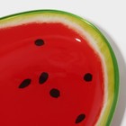 Блюдо стеклянное сервировочное овальное Доляна «Сладкий арбуз», 24,5×15 см, цвет красный - Фото 4