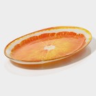 Блюдо сервировочное стеклянное овальное Доляна «Сочный апельсин», 24.5×15 см, оранжевый - Фото 3