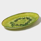 Блюдо сервировочное стеклянное овальное Доляна «Романтичный киви», 24.5×15 см, зелёное - Фото 3