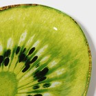 Блюдо стеклянное сервировочное овальное Доляна «Романтичный киви», 24,5×15 см, цвет зелёный - фото 4298306