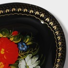 Блюдо стеклянное сервировочное овальное Доляна «Народные мотивы», 24,5×15 см, цвет чёрный - фото 4298314