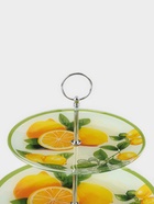 Этажёрка-фруктовница круглая Доляна «Дольче», 2 яруса, d=25/20 см, стекло, жёлтая - Фото 2