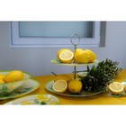 Этажёрка-фруктовница круглая Доляна «Дольче», 2 яруса, d=25/20 см, стекло, жёлтая - Фото 7