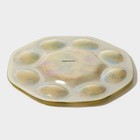 Подставка для яиц Доляна «Цыплята», 21×1 см, 8 ячеек, стекло, жёлтая - Фото 5