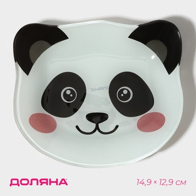 Тарелка Доляна «Пандамэн», 14.9×12.9 см, стекло, белая