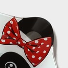 Тарелка Доляна «Панда девочка», 14.9×12.9 см, стекло, белая - Фото 5