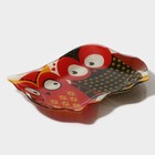 Блюдо стеклянное сервировочное Доляна «Задумчивые совы», 18×13,1×1,9 см, цвет красный - Фото 3