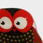 Блюдо стеклянное сервировочное Доляна «Задумчивые совы», 18×13,1×1,9 см, цвет красный - фото 4298407